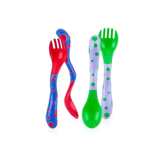 Fun Feeding Spoon & Fork (2 Sets) – Nuby