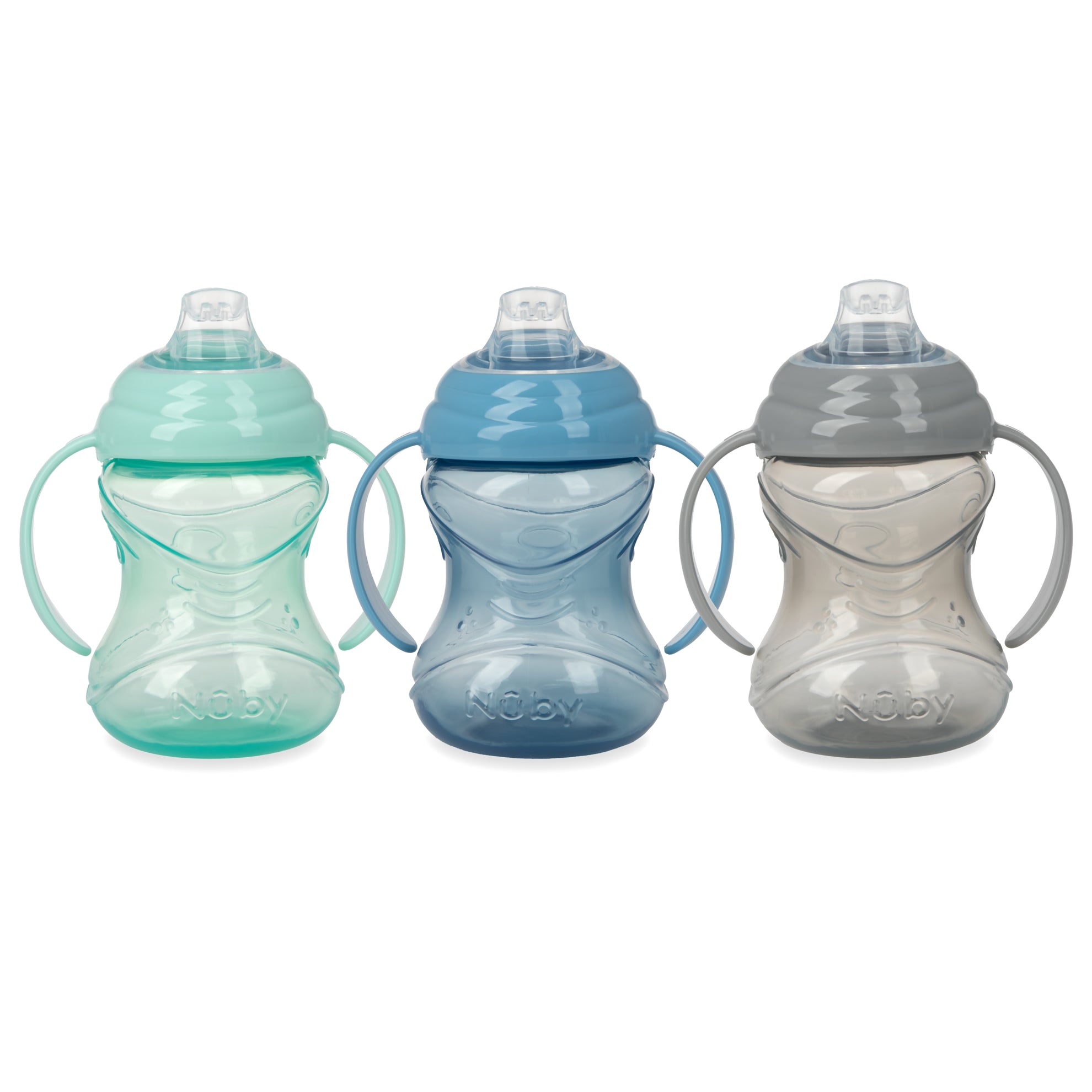Sippy Cup, Bpa Free Baby & Toddler Cups W.handles, Non Spill Cup,  Dishwasher Safe Baby Cup, 6+ Months -240ml, 2 Pack, Blue/green