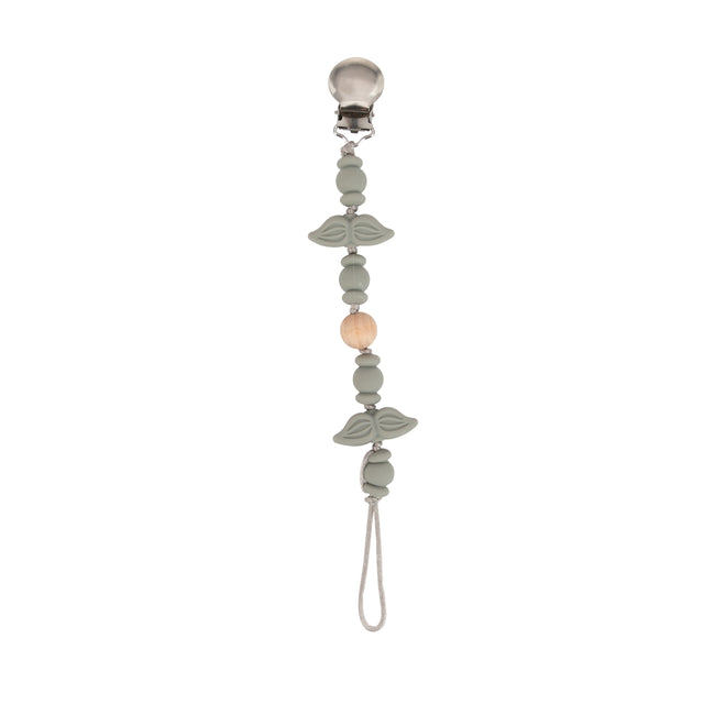 Silicone and Wood Beaded Pacifier Clip - Nuby US
