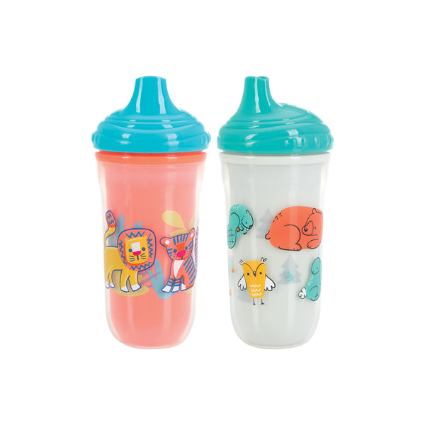 Nuby No-Spill Cup with Dual-Flo Valve, Sippy Cup for Baby and Toddler, 9  Ounce, Colors May Vary