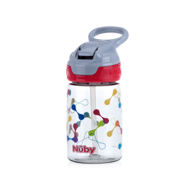 Nuby Thirsty Kids Flip-it Freestyle 12 oz Water Bottle with Bite Resis –
