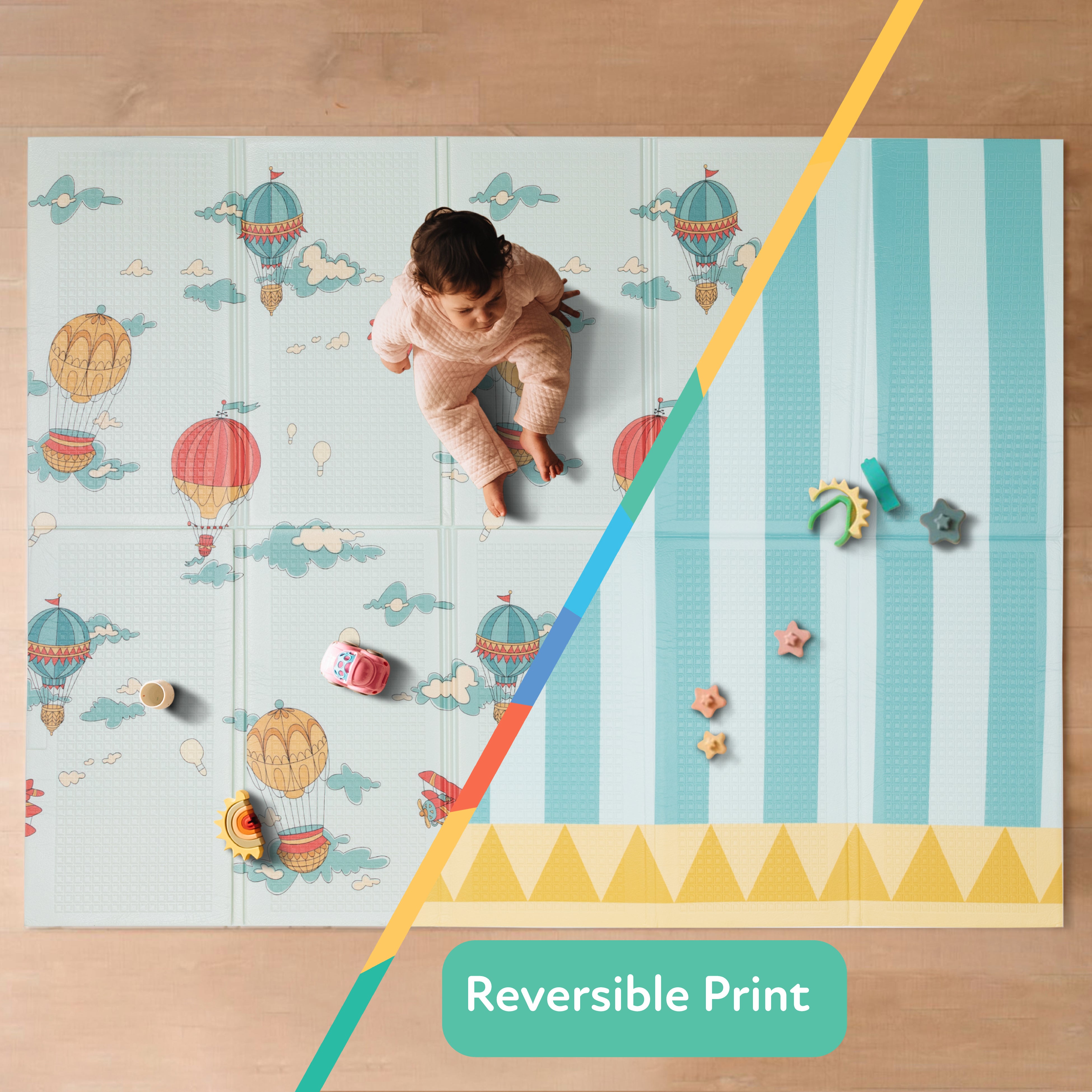 Reversible Floor Mat | Hot Air Balloons