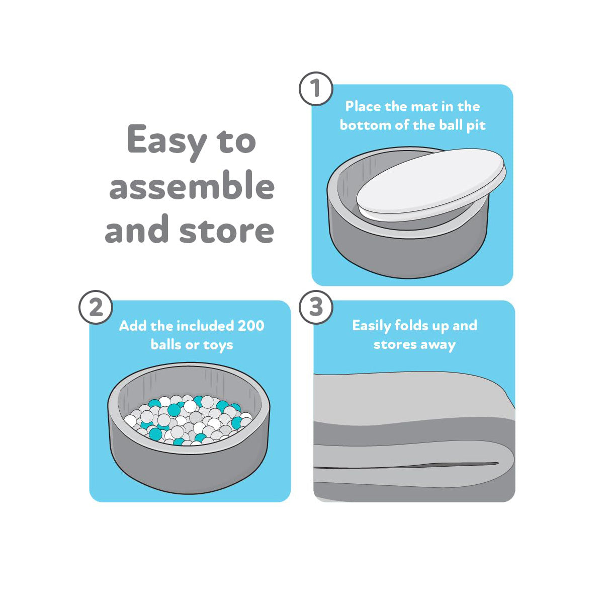 Kids' Ball Pit for Home with 200 Balls | Aqua