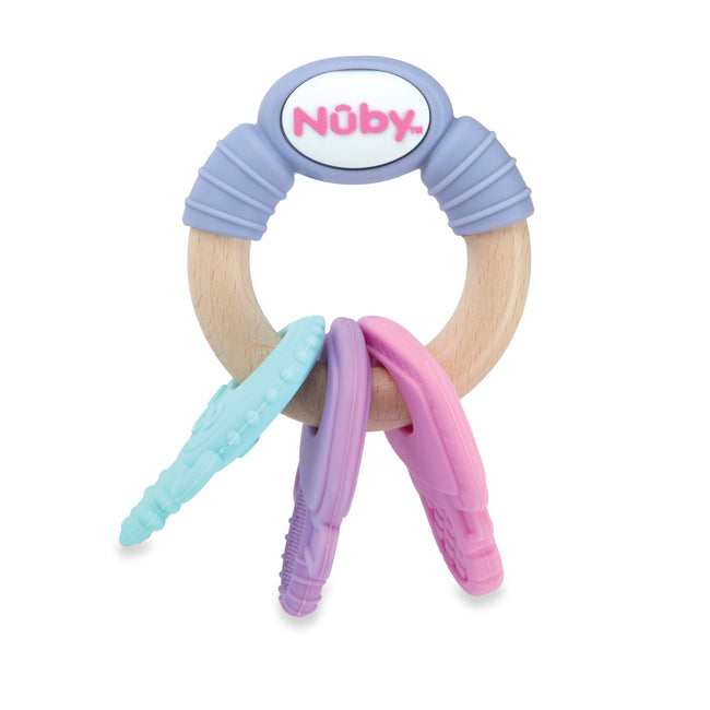 Wood and Silicone Natural Teether Keys