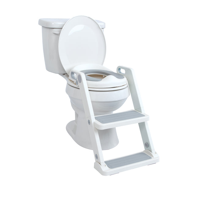 All-in-One Potty Seat Topper with Ladder | Grey