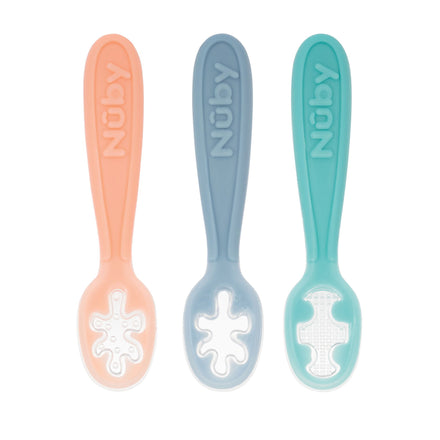 Baby's First Spoons | Aqua, Peach, & Light Blue