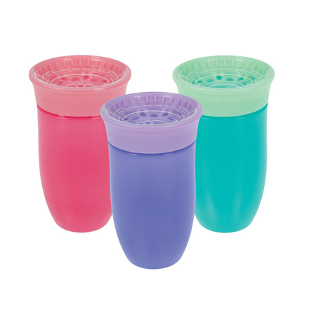 360 Wonder Cup (3 Pack 10 oz) Purple/Pink/Aqua – Nuby