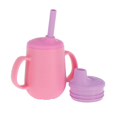 3-Stage Training Cup Set with Handles | Pink