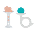 Wand and Tuba Teether Set | Coral & Aqua