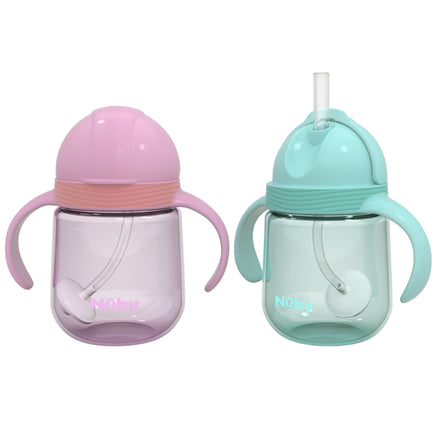 Clik-it Flip-It Straw Cup (2 Pack) | Pink/Aqua