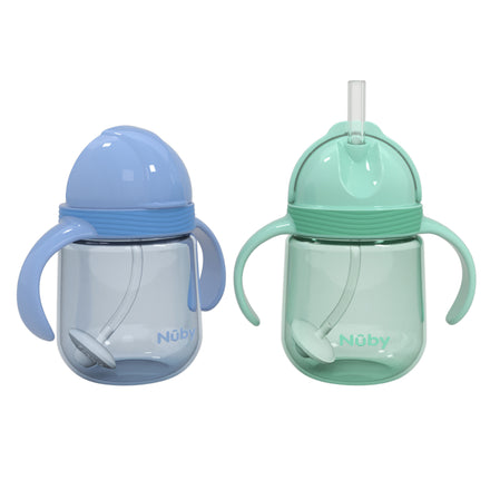 Clik-it Flip-It Straw Cup (2 Pack) | Light Blue/Aqua