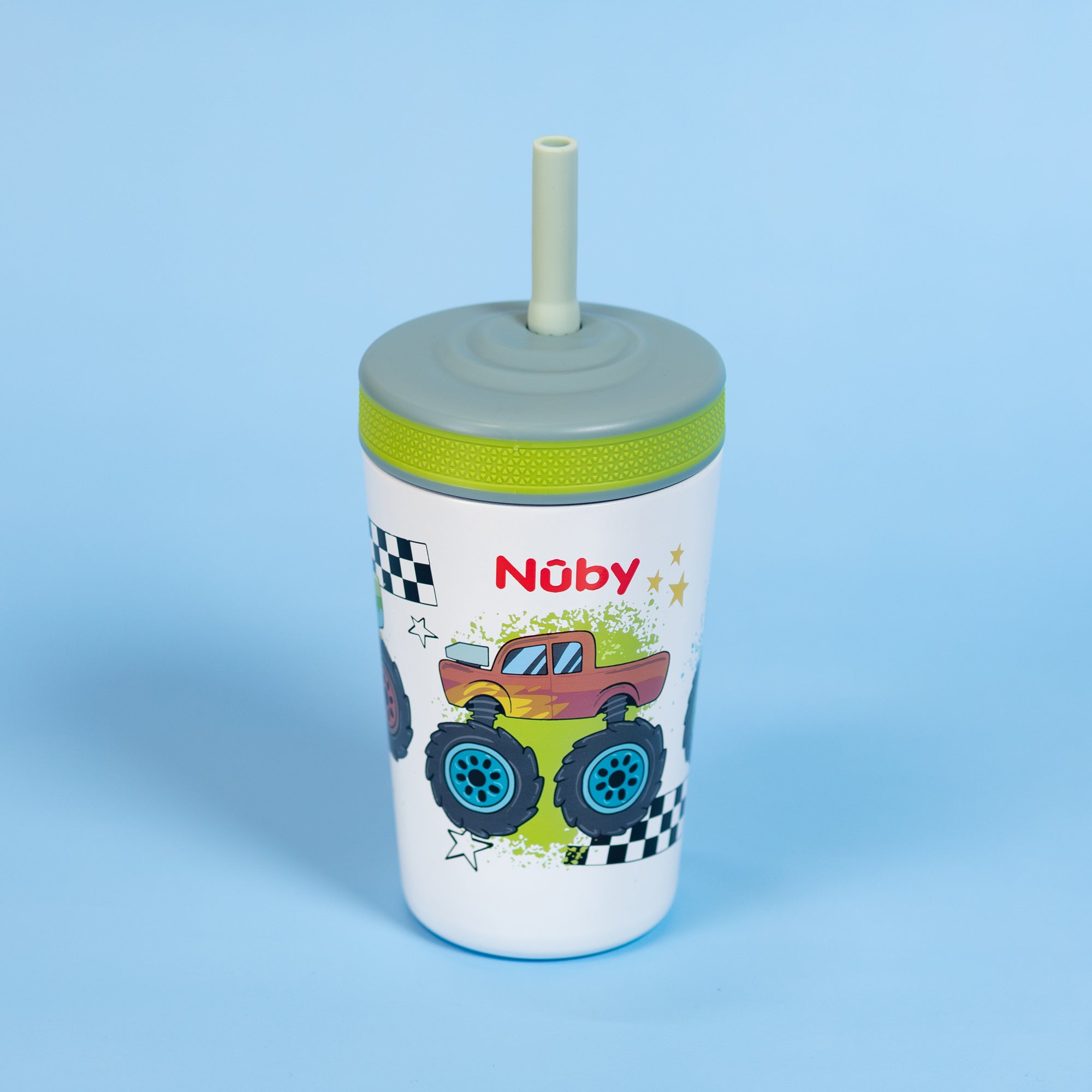 Thirsty Kids Flexstraw Stainless Steel Cup | Monster Trucks