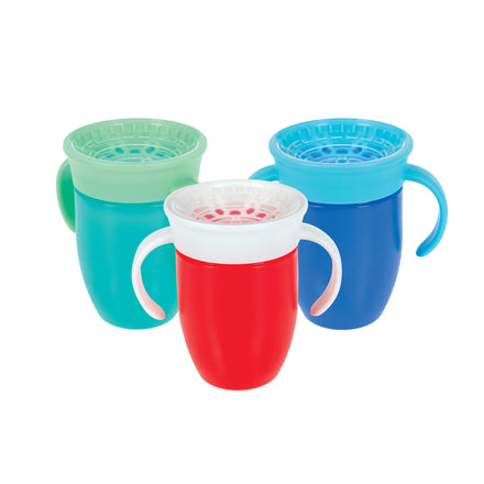 360 Wonder Cup with Handles (3 Pack - 7 oz) | Blue/Red/Aqua