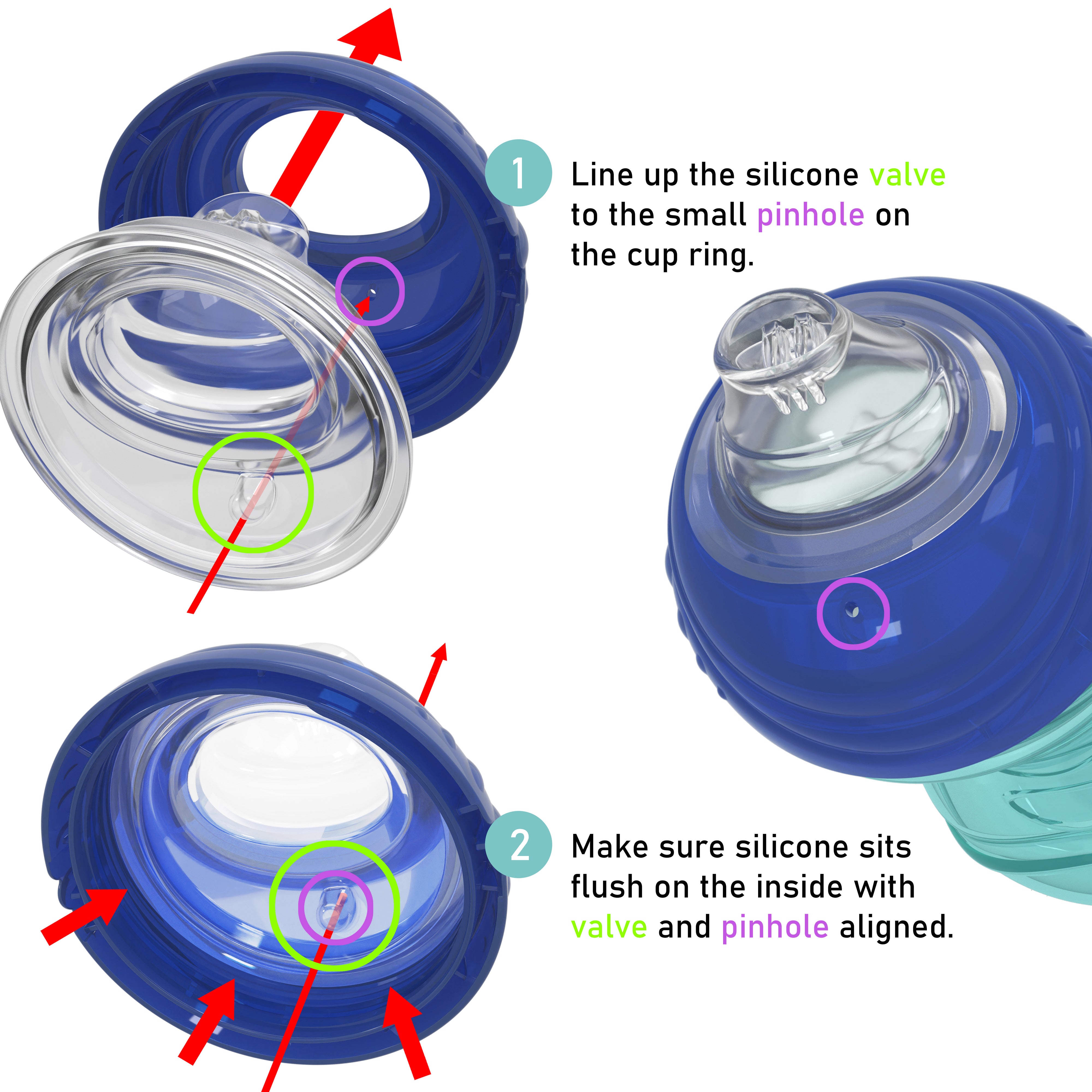 Clik-It Soft Spout Easy Grip Sippy Cup (3 Pack)