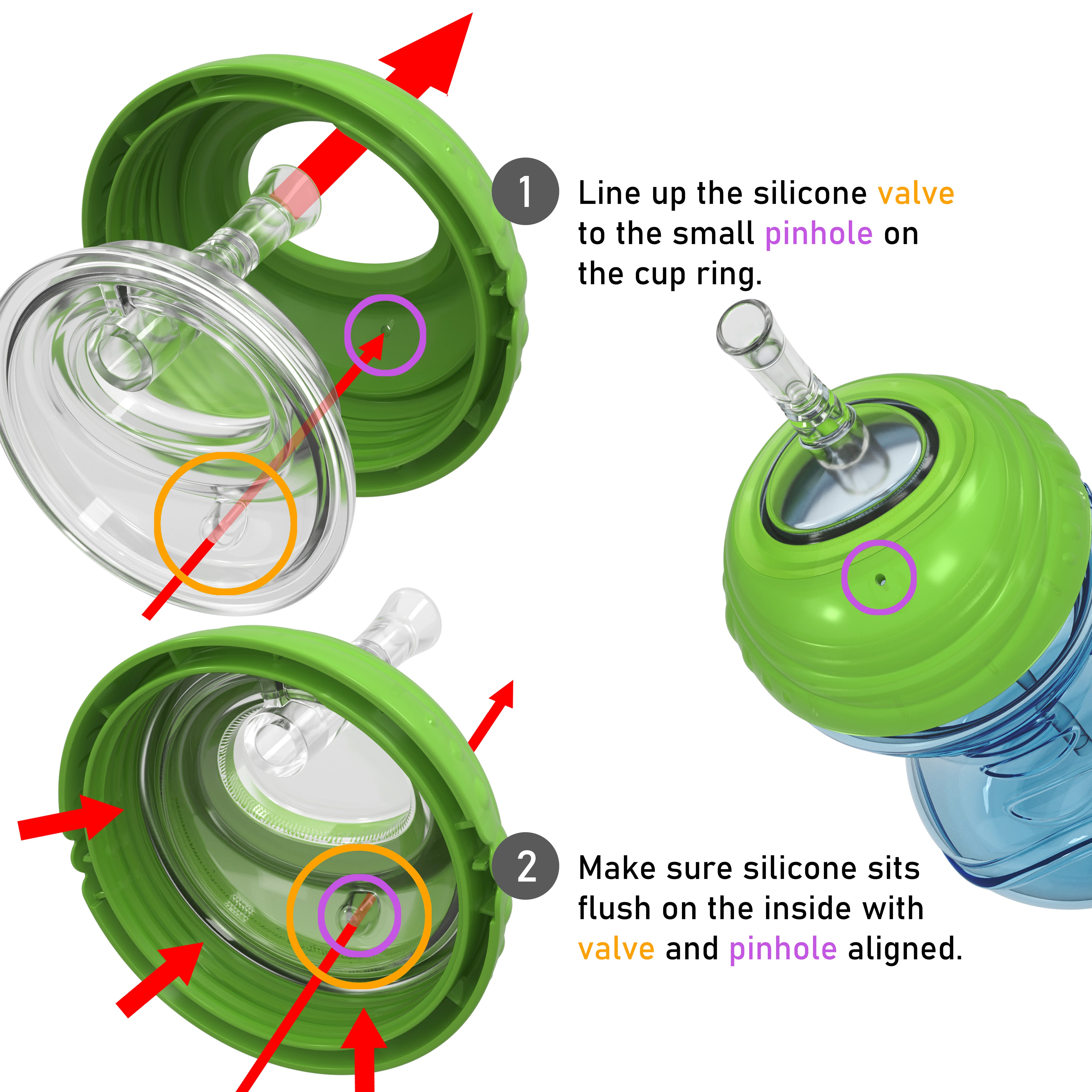 Clik-It Flex Straw Leakproof Sippy Cup (3 Pack)