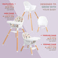 4-in-1 Multi-Use High Chair | White Geometrics