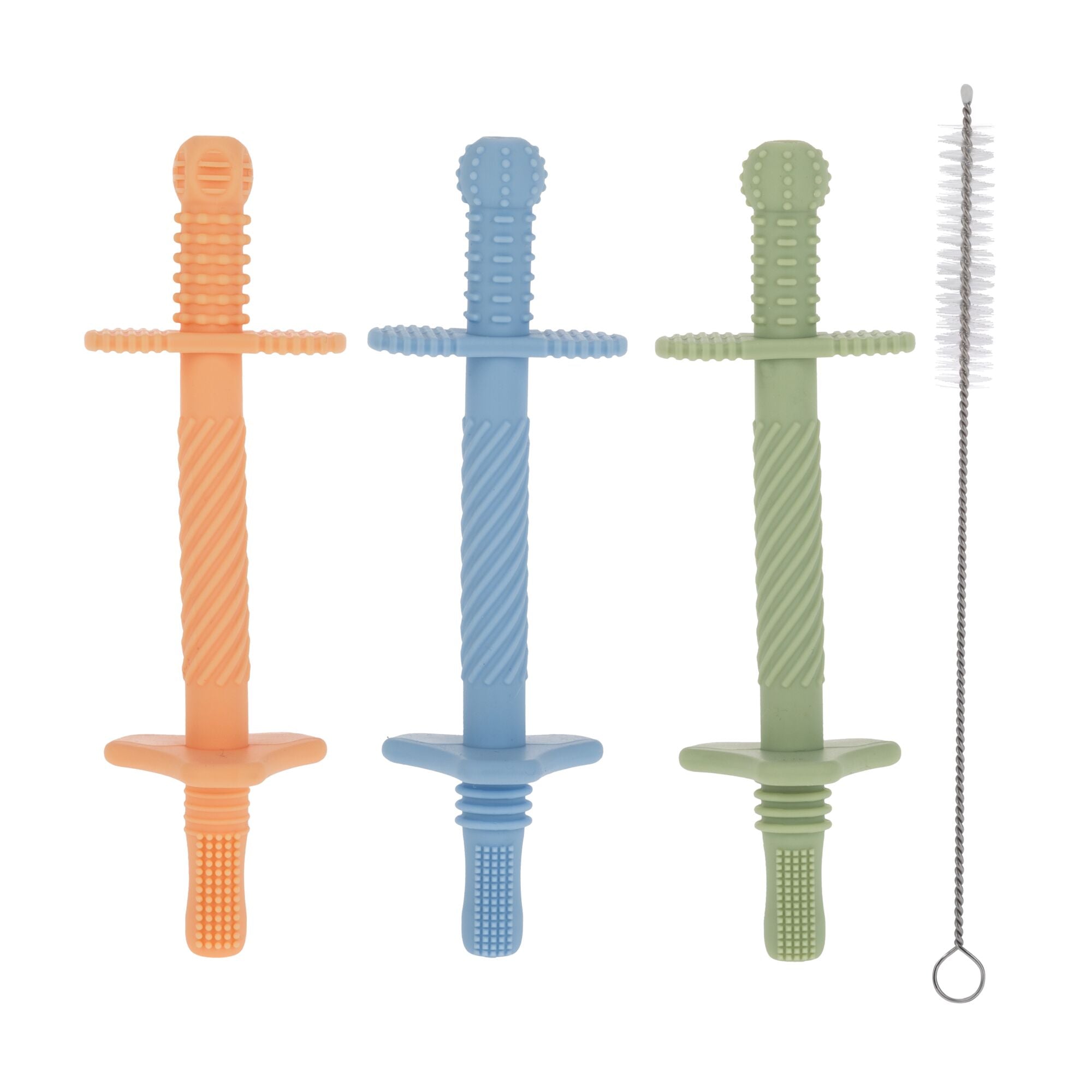 Tube Teethers (3 Pack) | Orange, Blue & Green