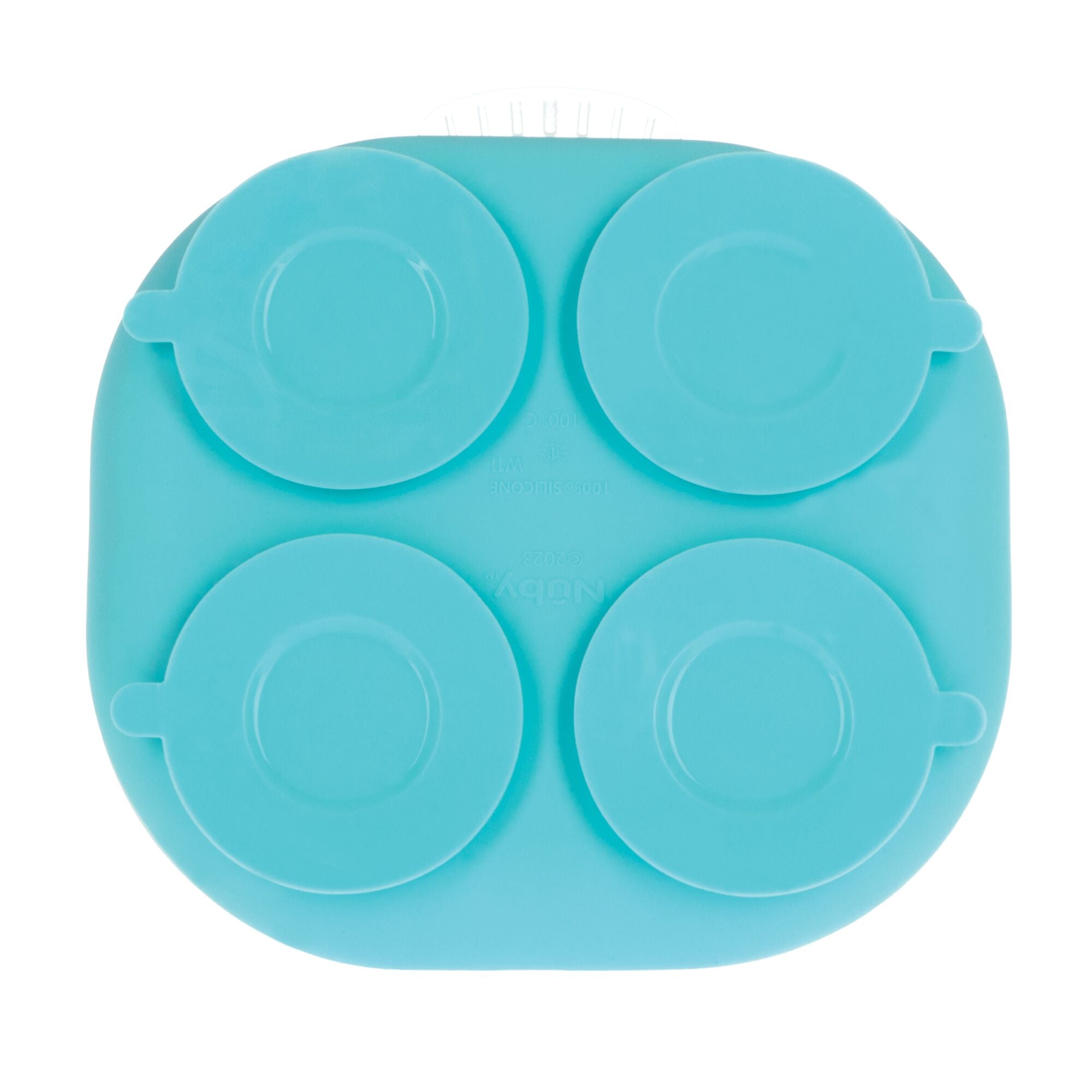 Rectangular Silicone Suction Plate (2 Pack) | Coral / Aqua