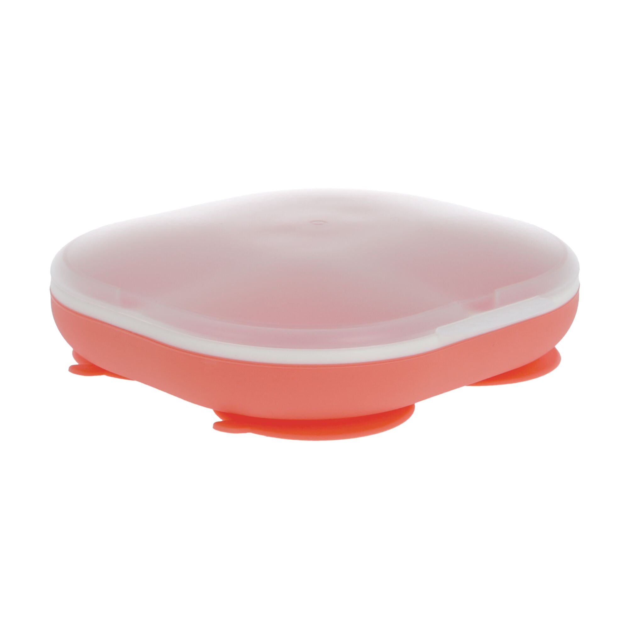 Rectangular Silicone Suction Plate (2 Pack) | Coral / Aqua