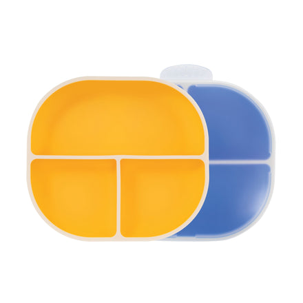 Rectangular Silicone Suction Plate (2 Pack) | Yellow / Blue