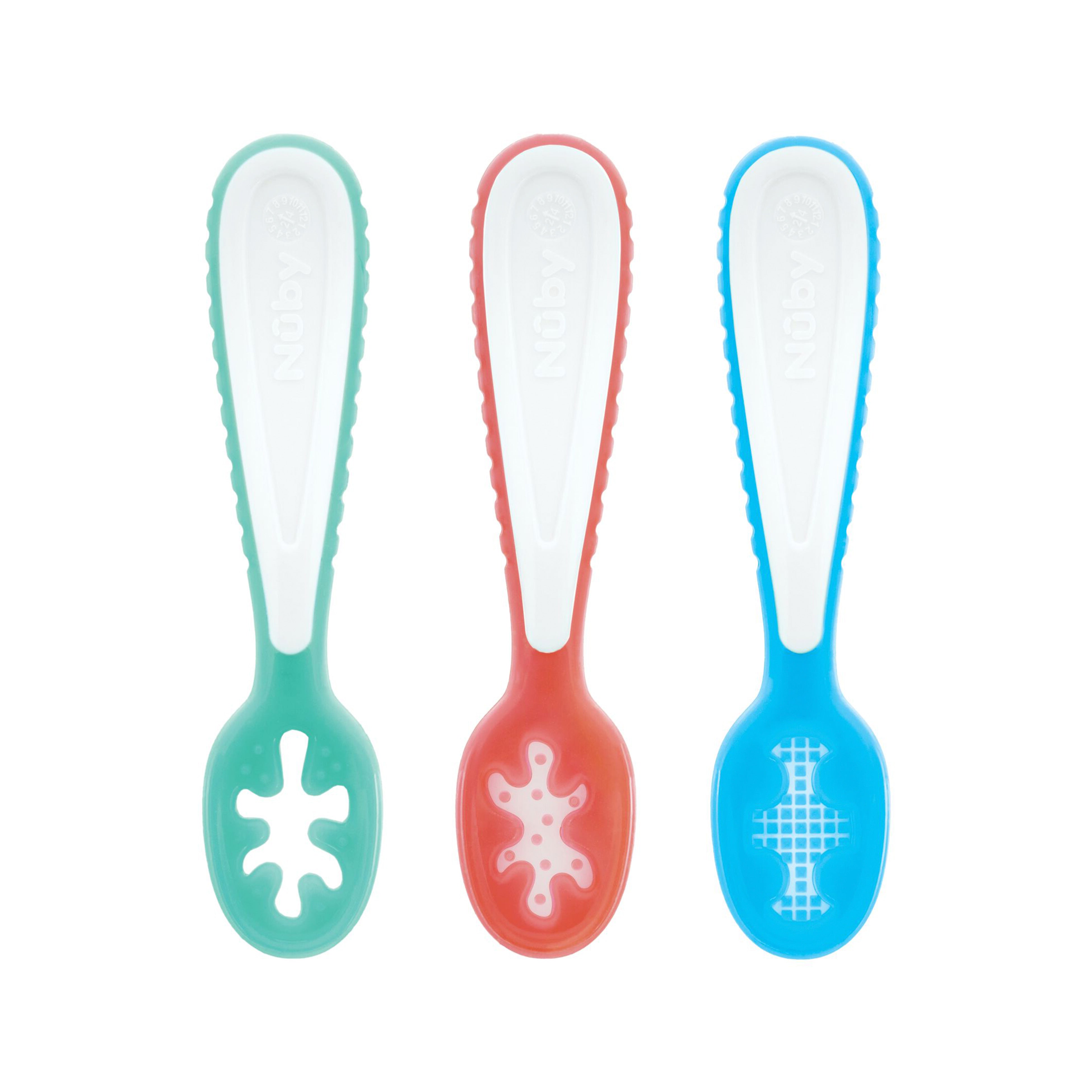 3-Stage Silicone Dipping Spoons | Aqua / Red / Blue