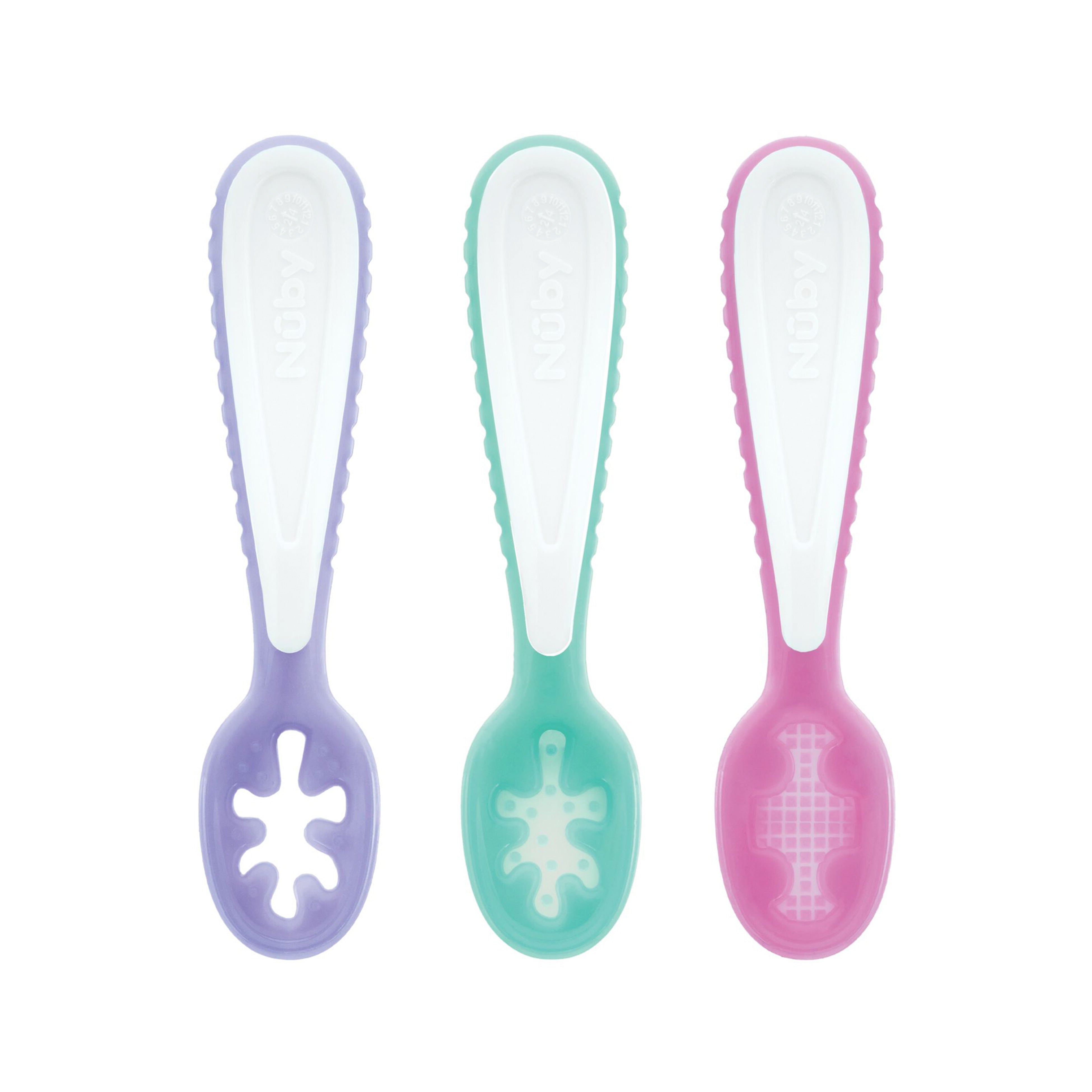 3-Stage Silicone Dipping Spoons | Purple / Aqua / Pink