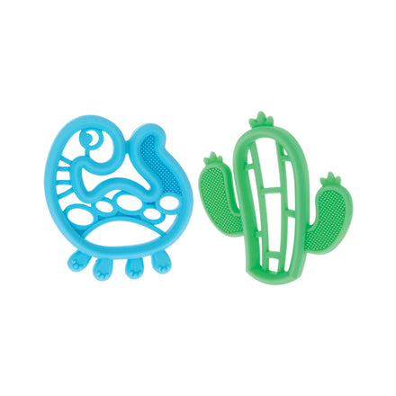 Silicone Mini Teethers (2 Pack) | Dino & Cactus