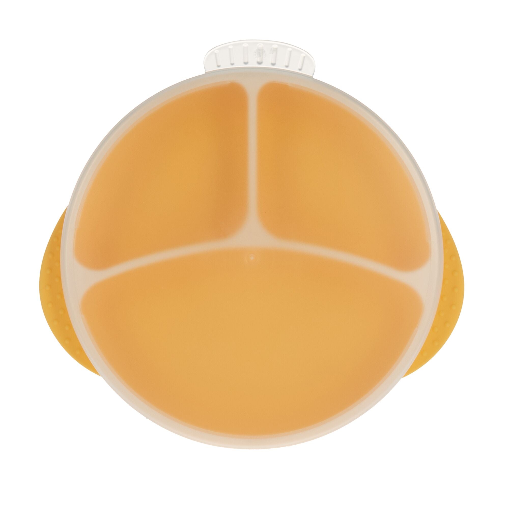 Round Silicone Suction Plate & Lid (2 Pack) | Blue / Yellow