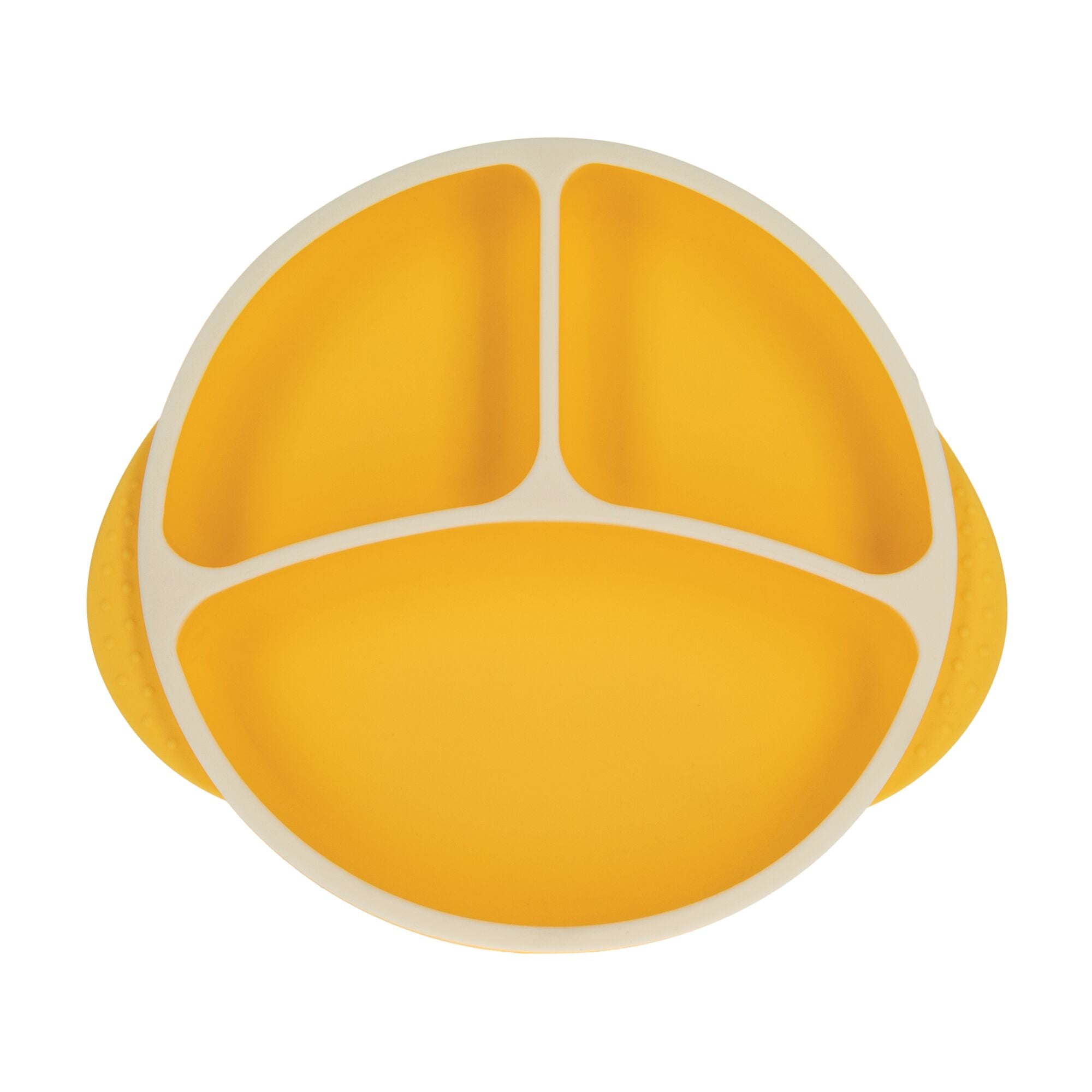 Round Silicone Suction Plate & Lid (2 Pack) | Blue / Yellow