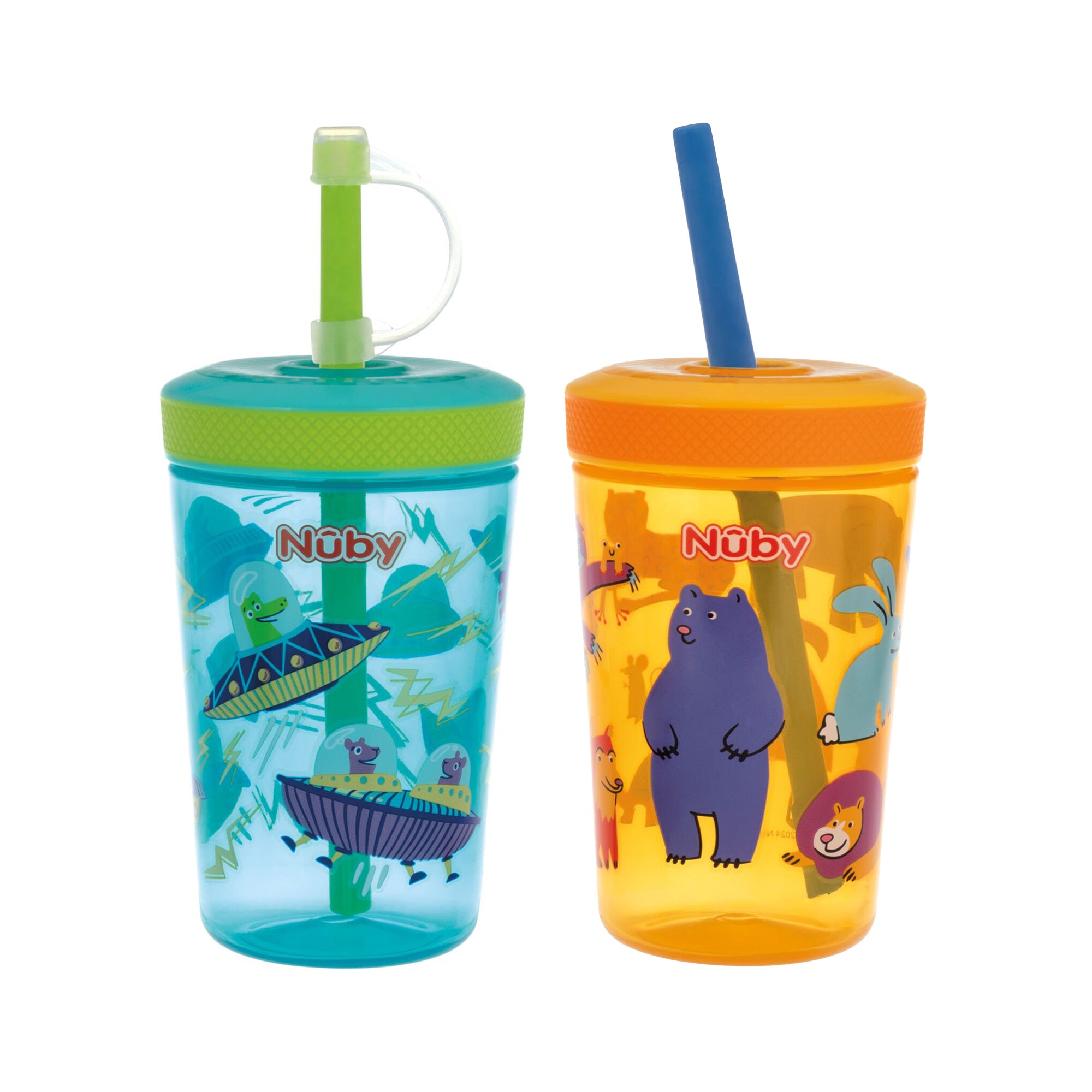 Thirsty Kids Super Sipper Straw Cup | Aqua & Orange