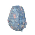A Nuby Swim Diapers (5 Pack) | Medium, blue and water-resistant like swim pants with colorful fish and sea animals, stands upright against a plain white background.