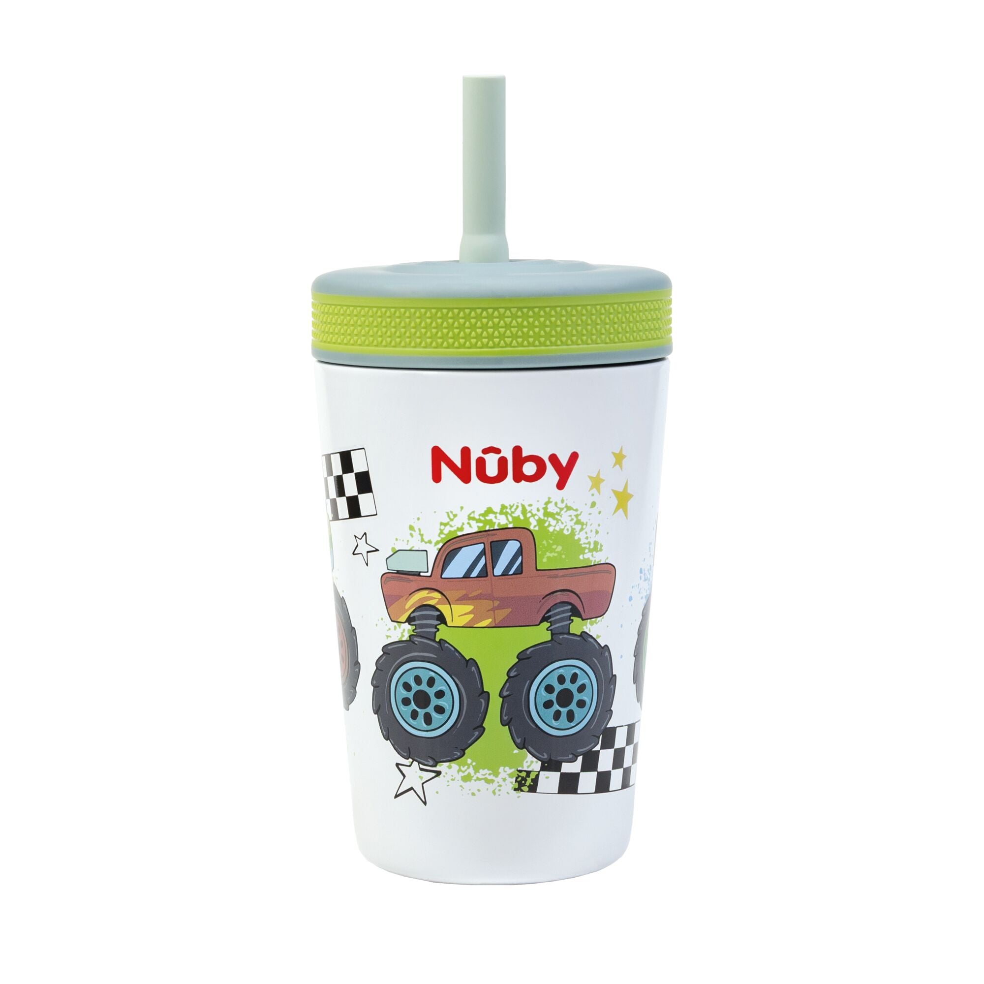 Thirsty Kids Flexstraw Stainless Steel Cup | Monster Trucks