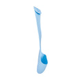 A light blue silicone scoop with a long handle and a hole at the top, reflecting the practical design of the Silicone Feeding Bib (3 Pack) in Yellow/Green/Blue, shown isolated on a white background.