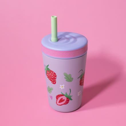 Thirsty Kids Flexstraw Stainless Steel Cup | Strawberries