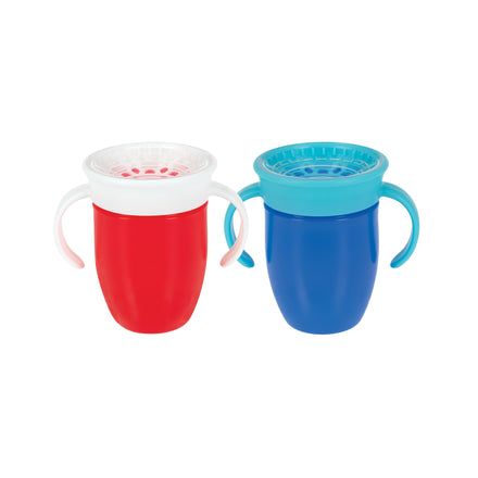 360 Wonder Cup with Handles (2 Pack - 5 oz) | Blue/Red