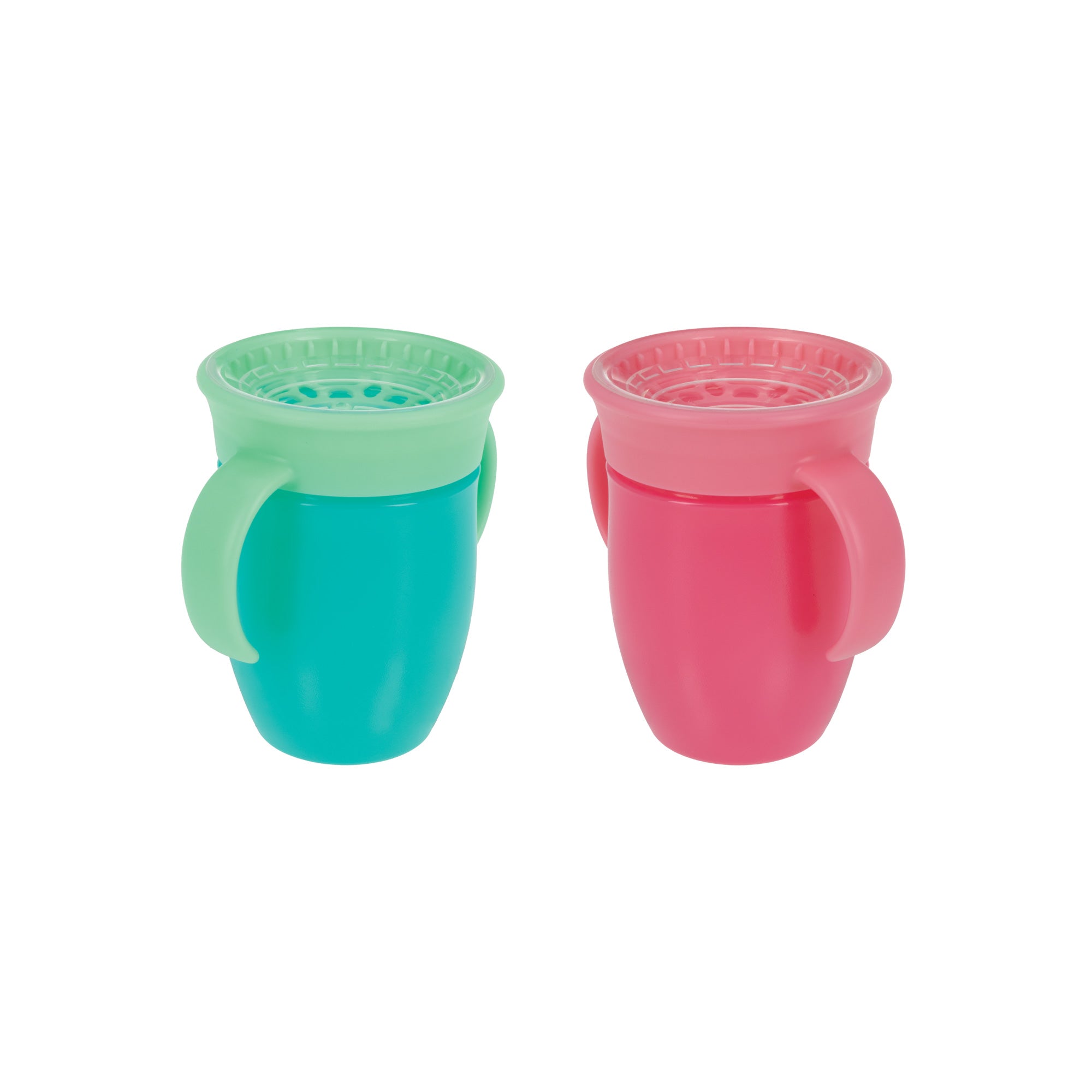 360 Wonder Cup with Handles (2 Pack - 5 oz) | Pink/Aqua