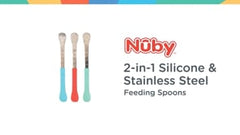 2-in-1 Silicone & Stainless Steel Feeding Spoons (3 Pack)