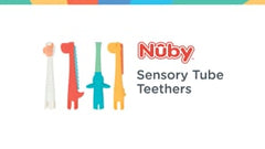 Sensory Tube Teethers (2 Pack) | Aqua & Yellow