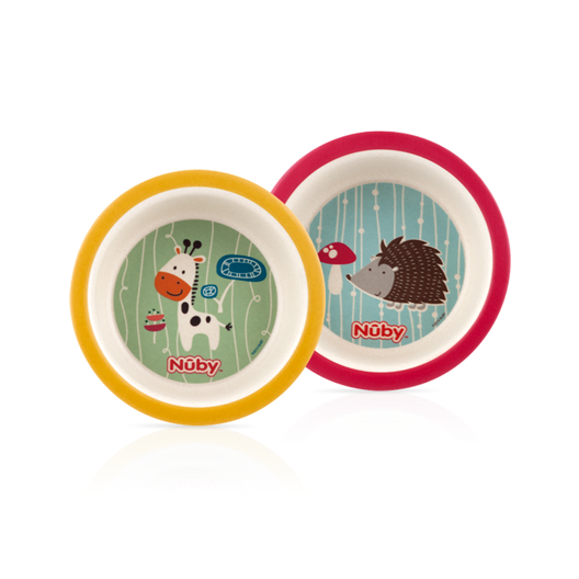 Bamboo and Cornstarch Feeding Bowl - 2 pack - Nuby US