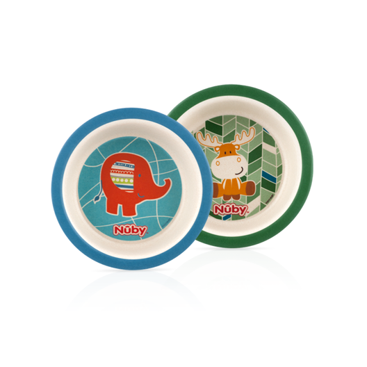Bamboo and Cornstarch Feeding Bowl - 2 pack - Nuby US