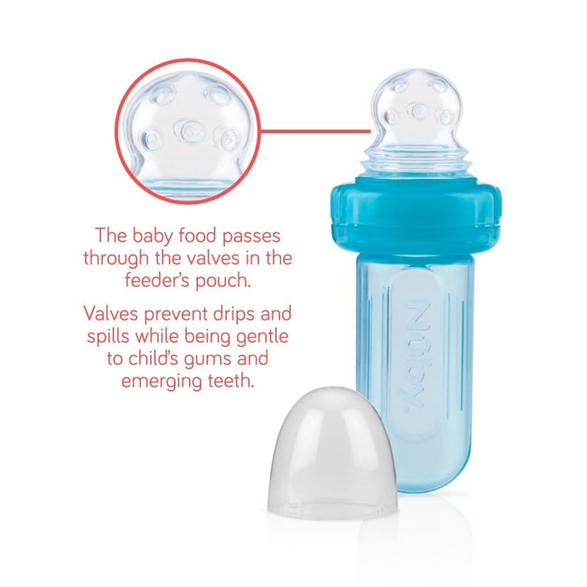 E-Z Squee-Z Silicone Baby Food Dispenser Blue – Nuby