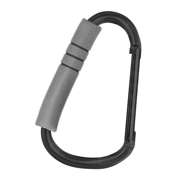 6 Pcs Black Aluminum Alloy Carabiner Grab Hook Clip Holder