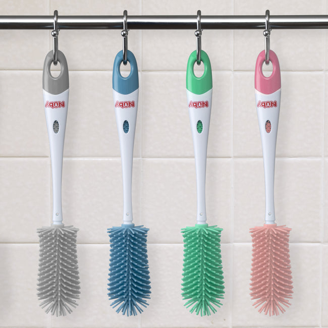 Bottle Brush with Nipple Cleaner and Stand - Grey