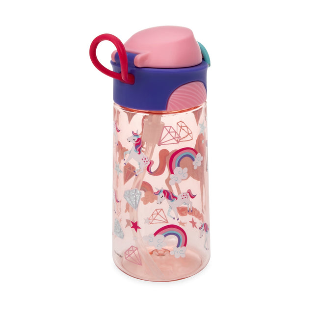 Nuby Thirsty Kids Tritanfree Flow Pop Up Super Slurp Water Bottle Flamingo 1 Pack 12 oz