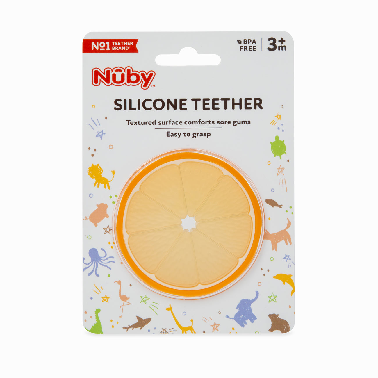 Silicone Teether - Orange Slice - Nuby US
