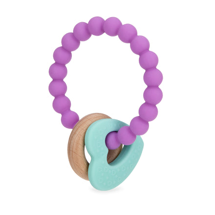 Wood + Silicone Natural Teether Ring - Nuby US
