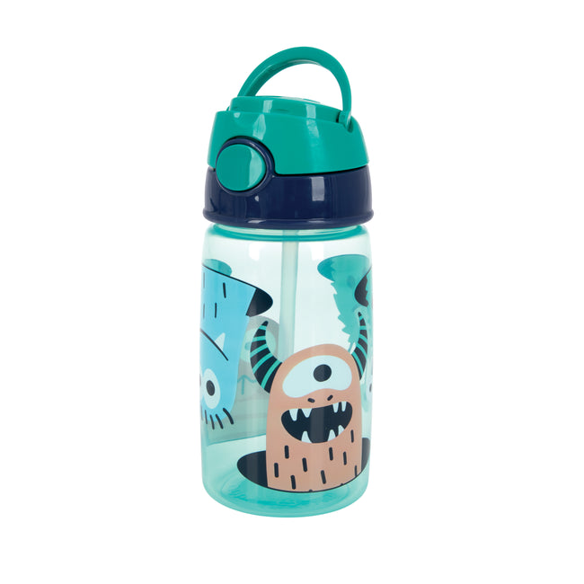 Train Icons Pop-Up Straw Bottle with Strap