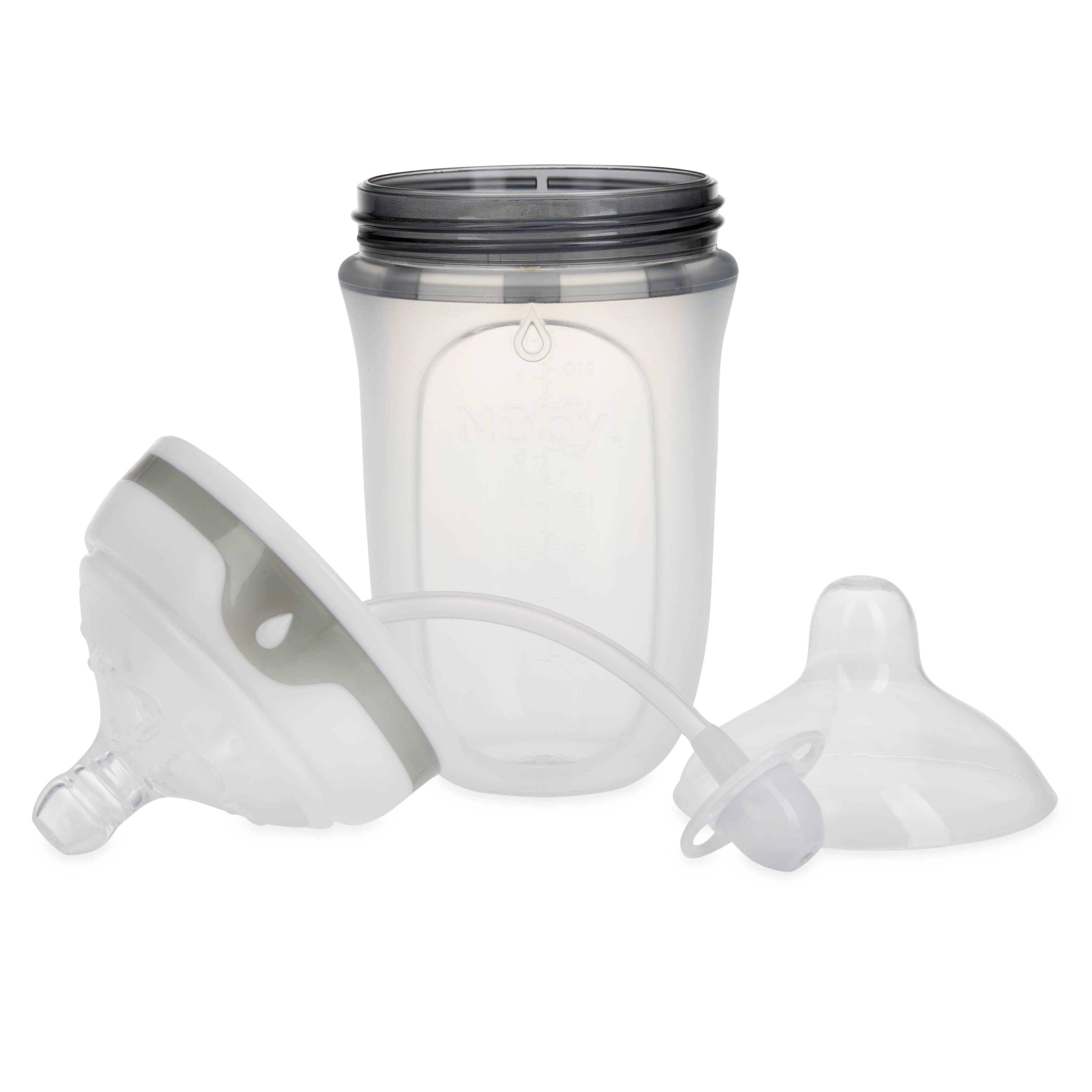 Comfort 360° PLUS+ Soft Squeezable Silicone Anti-Reflux & Anti-Colic 8oz Bottle - 2 pack - Nuby US