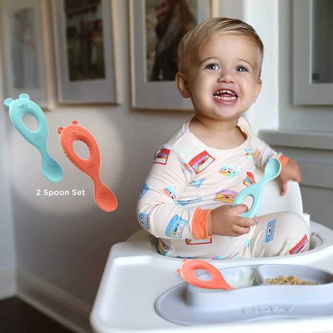 Upward Baby Spoons 3 Pack - Silicone Baby Spoons - Utensils & Baby