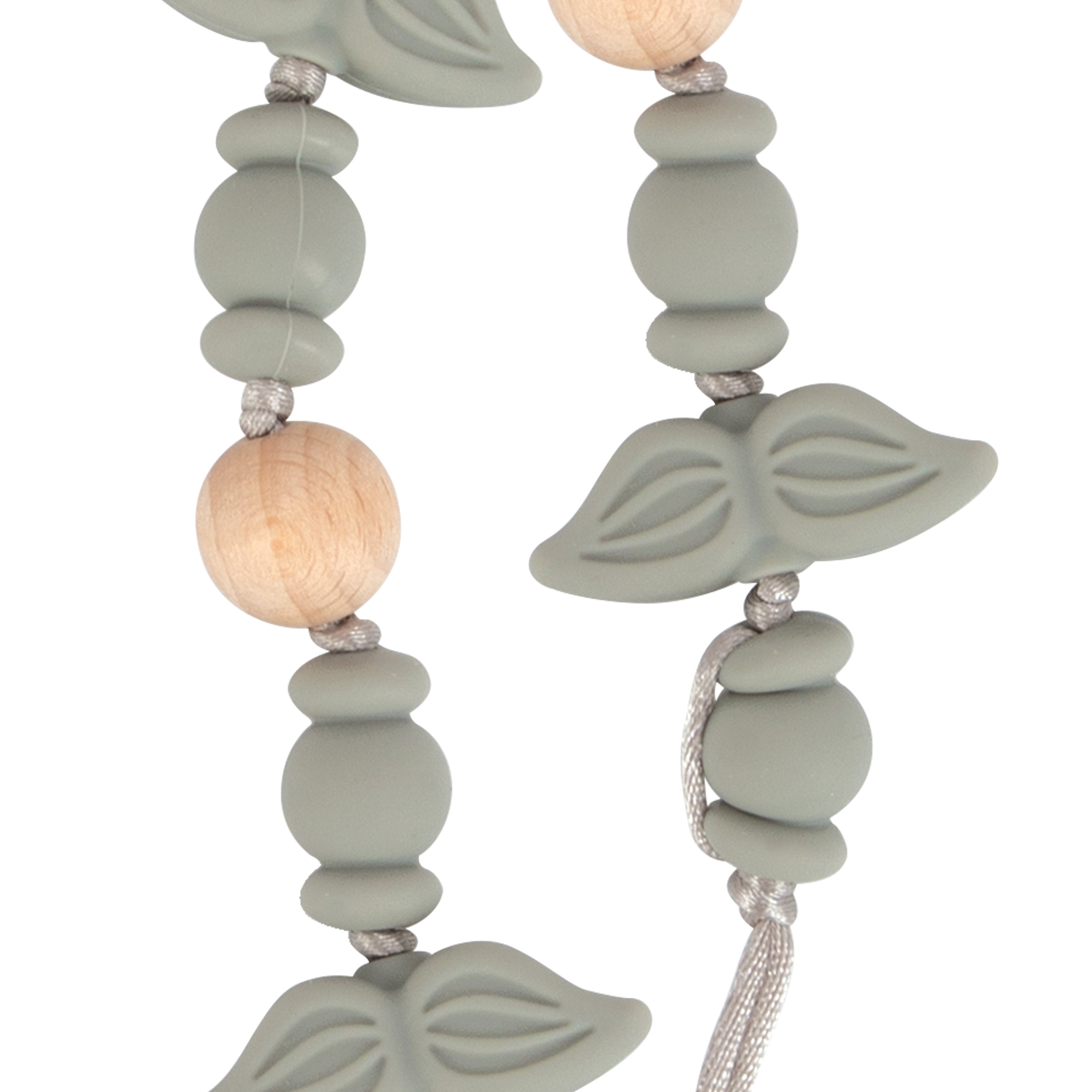 Silicone and Wood Beaded Pacifier Clip - Nuby US